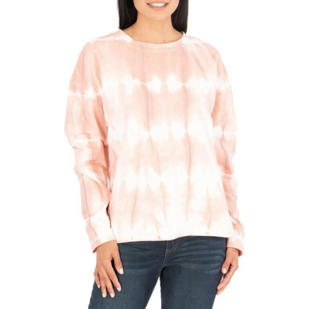 Kut From the Kloth Women's Michaela Tie Dye Sweatshirt Peach XSmall MSRP $79